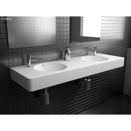 Encanto 1400 Wall Mounted Basin Double Bowl 2 Tap Hole with or without Overflow
