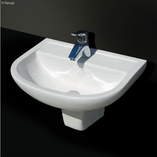 Rak X500 Wall Mounted Basin with Integral Shroud 1 Tap or 3 Tap Hole
