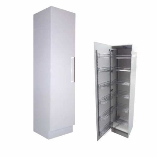 450 Left Pull Out Pantry Unit Gloss White