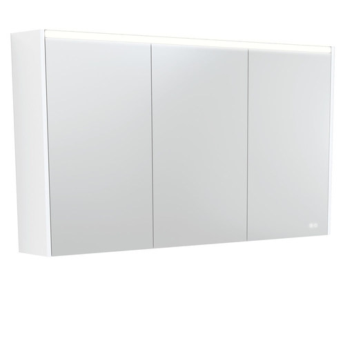 LED Mirror Cabinet with Side Panels Satin White 1200mm