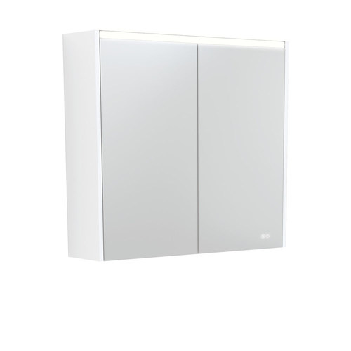 LED Mirror Cabinet with Side Panels Satin White 750mm