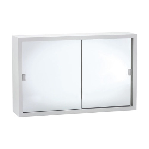 Metal Mirror Cabinet 600mm with Glass Mirror Doors