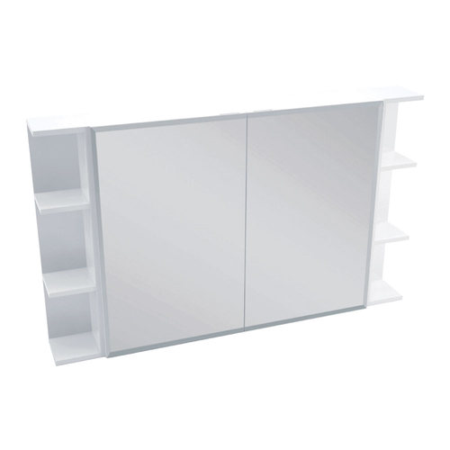 Mirror Cabinet 900 Bevel Edge 2 Side Shelves 1200x720x150mm