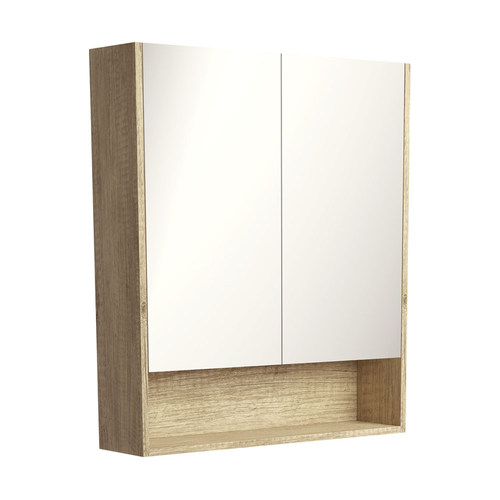 Mirror Cabinet with Display Shelf Scandi Oak 750mm