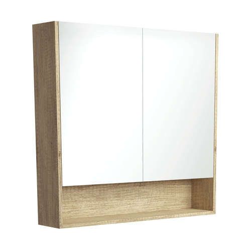 Mirror Cabinet with Display Shelf Scandi Oak 900mm