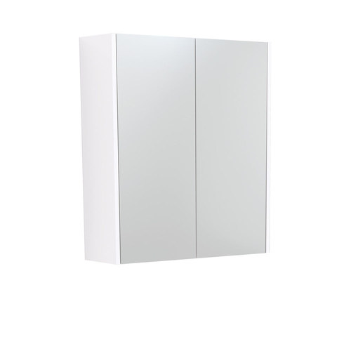 Mirror Cabinet with Gloss White Panels 600mm 