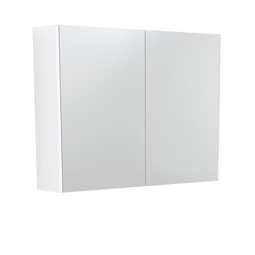 Mirror Cabinet with Gloss White Panels 900mm 