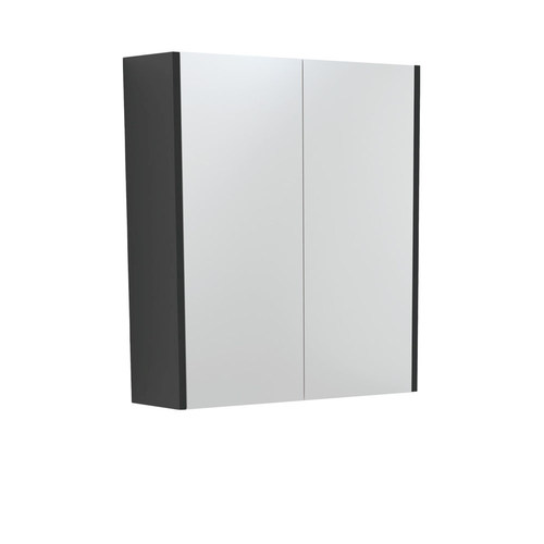 Mirror Cabinet with Satin Black Panels 600mm 