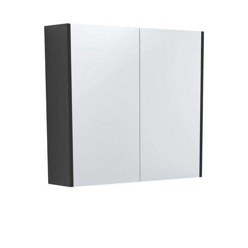 Mirror Cabinet with Satin Black Panels 750mm 