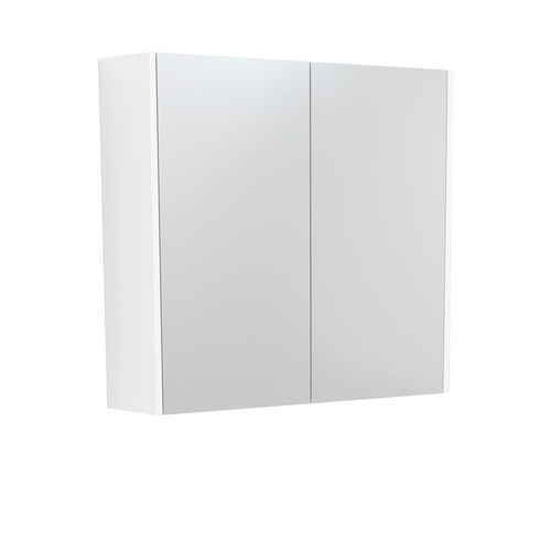 Mirror Cabinet with Satin White Panels 750mm 