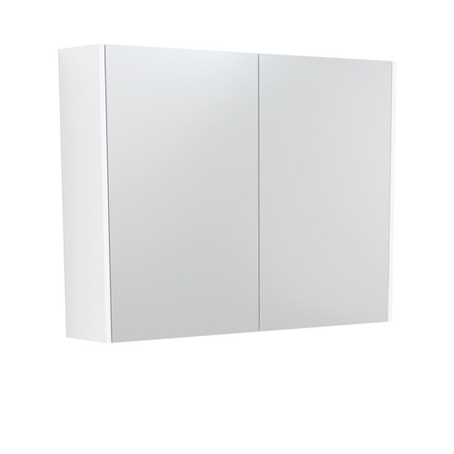 Mirror Cabinet with Satin White Panels 900mm 