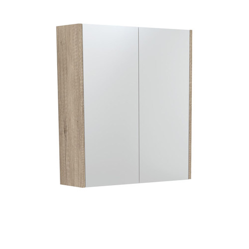 Mirror Cabinet with Scandi Oak Panels 600mm 