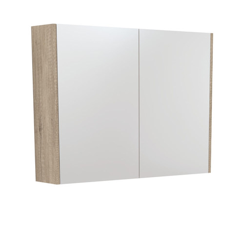 Mirror Cabinet with Scandi Oak Panels 900mm 