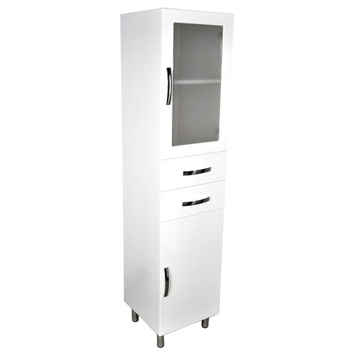 Unicab Tallboy 1 Glass Panel Door and 2 Drawers