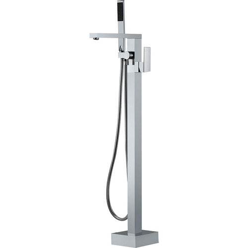 Jet Floor Mounted Bath Mixer with Hand Shower Chrome