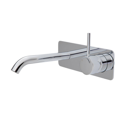 Kaya Up Wall Basin/Bath Mixer Set Soft Square Plate 160mm Outlet Chrome Plate