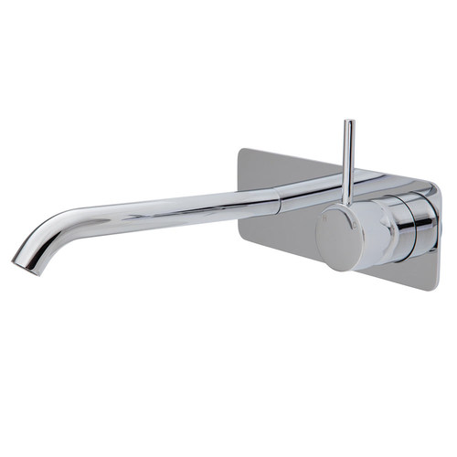 Kaya Up Wall Basin/Bath Mixer Set Soft Square Plate 200mm Outlet Chrome Plate