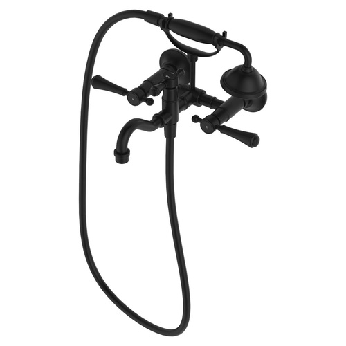 Lillian Lever Exposed Hand Shower and Bath Tap Set Matte Black