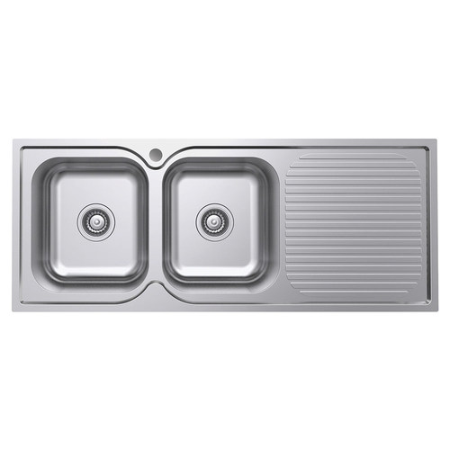Tiva 1180 Kitchen Sink with Double Bowl & Drainer Left