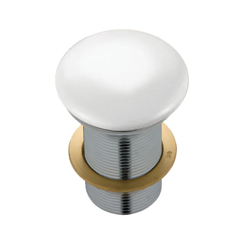 Gloss White Dome Pop Up Waste Ceramic Cap 32mm No Overflow