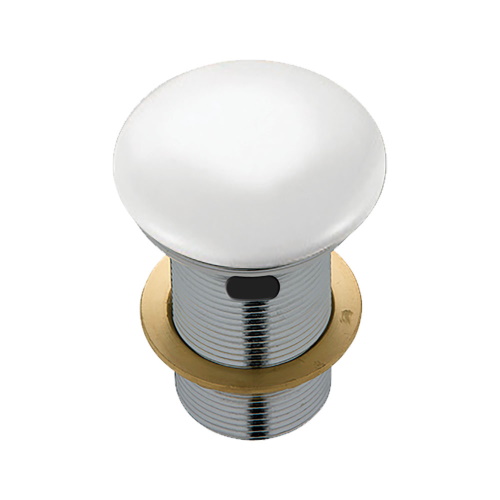 Gloss White Dome Pop Up Waste Ceramic Cap 32mm with Overflow