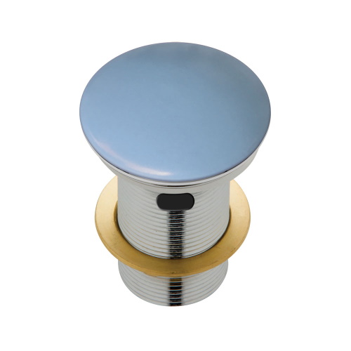 Matte Blue Dome Pop Up Waste Ceramic Cap 32mm with Overflow