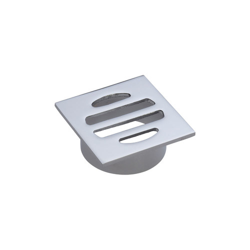 Square Floor Waste Round Grate 50mm Outlet Chrome