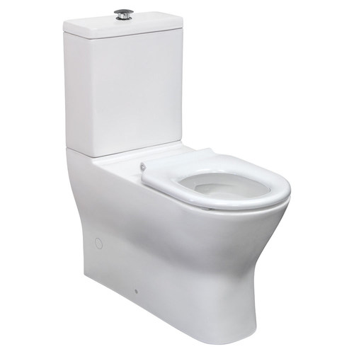 Delta Care White Back To Wall Toilet Suite Raised Chrome Flush Buttons