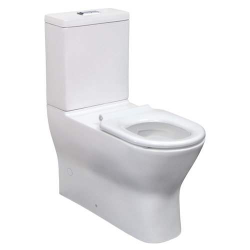 Delta Care White Back To Wall Toilet Suite Slim Chrome Flush Buttons