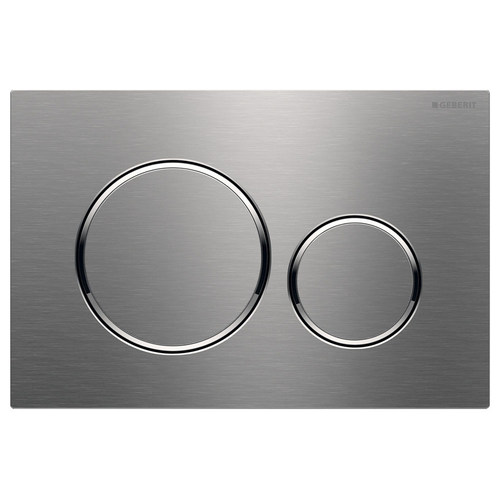Geberit Flush Buttons Round Brushed Stainless Steel with Chrome Trim
