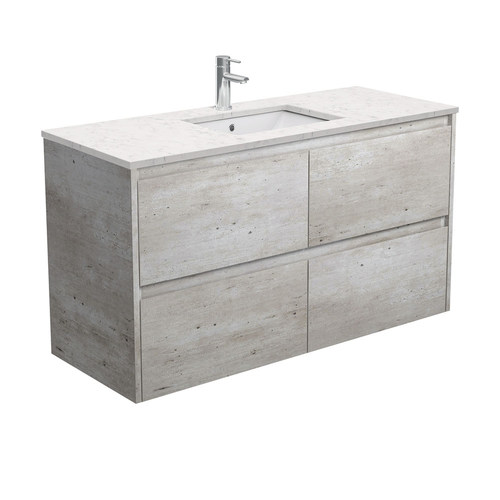 Bianco Marble AMATO 1200 Industrial Wall Hung Vanity with Industrial Panels