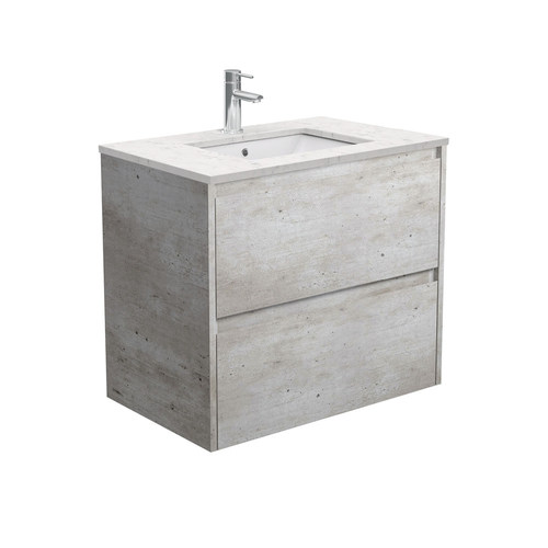 Bianco Marble AMATO 750 Industrial Wall Hung Vanity with Industrial Panels