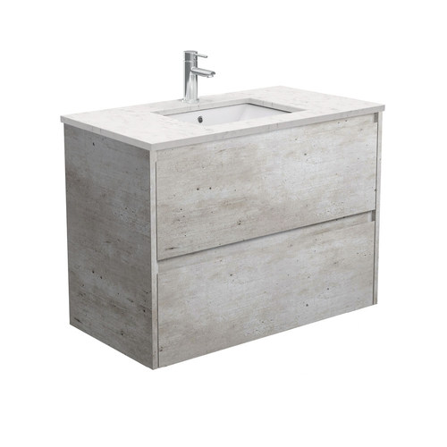 Bianco Marble AMATO 900 Industrial Wall Hung Vanity with Industrial Panels