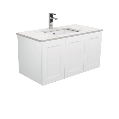 Bianco Marble Mila 900 Wall Hung Vanity Left Drawers