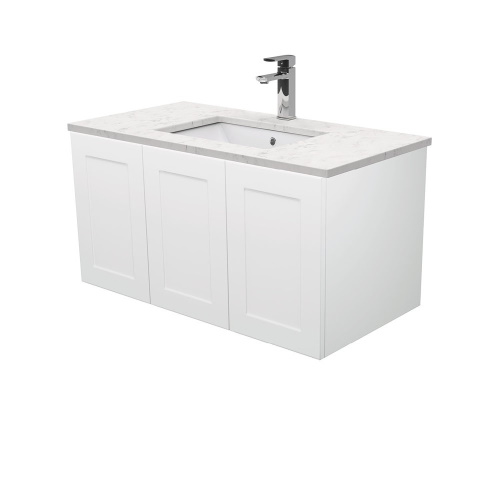 Bianco Marble Mila 900 Wall Hung Vanity Right Drawers
