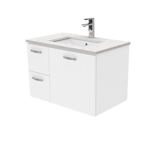 Bianco Marble UNICAB 750 Wall Hung Vanity Left Drawers