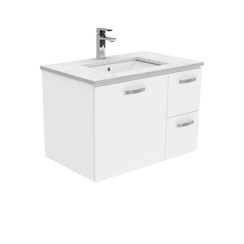 Bianco Marble UNICAB 750 Wall Hung Vanity Right Drawers