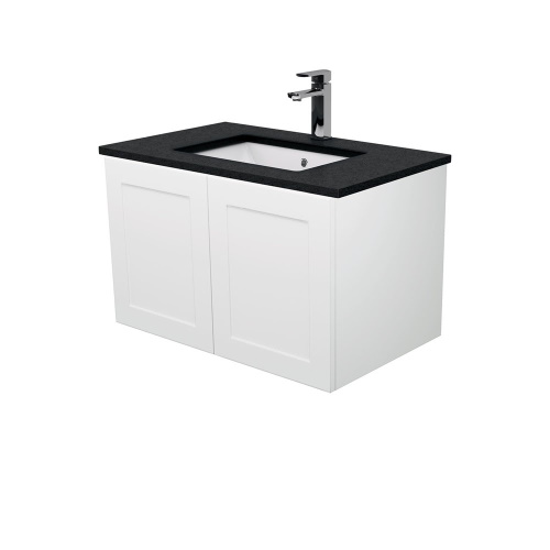 Black Sparkle Mila 750 wall hung vanity right drawers
