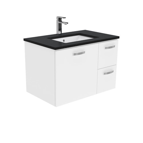 Black Sparkle Unicab 750 wall hung vanity right drawers
