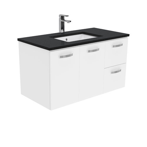 Black Sparkle Unicab 900 wall hung vanity right drawers
