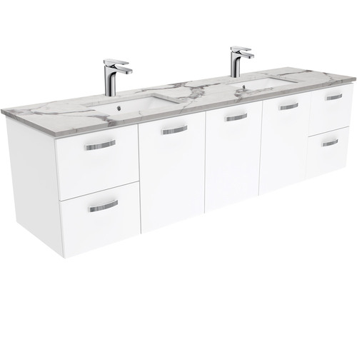 Calacatta Marble UNICAB 1800 Wall Hung Vanity Double Basin