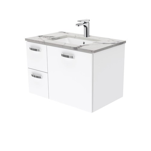 Calacatta Marble UNICAB 750 Wall Hung Vanity Left Drawers