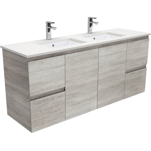 Crystal Pure Edge Industrial 1500mm Wall Hung Vanity Double Basin
