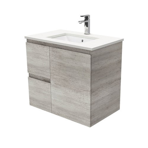 Crystal Pure EDGE industrial 750 wall hung vanity left drawers