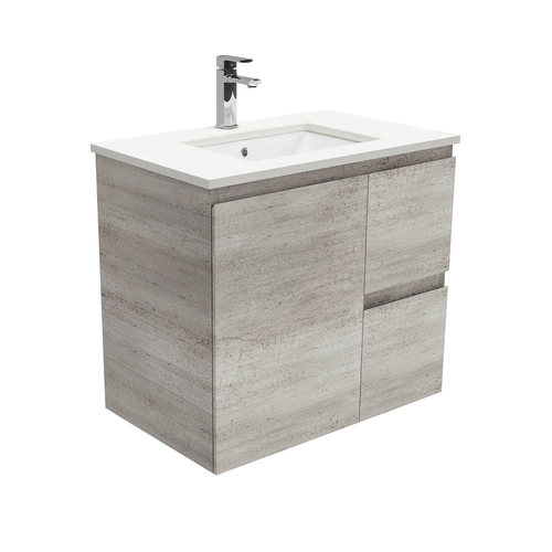 Crystal Pure EDGE industrial 750 wall hung vanity right drawers