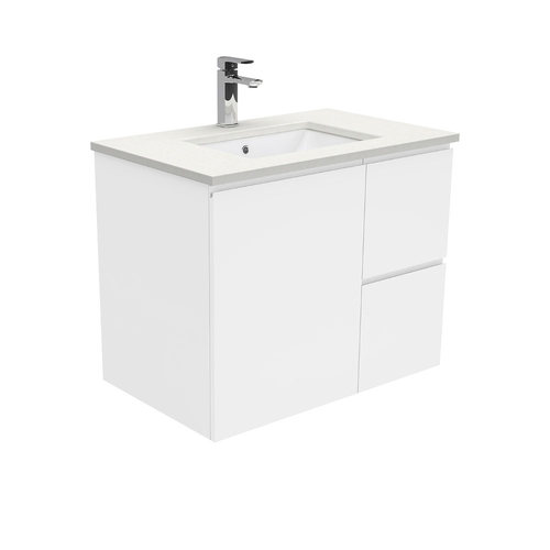 Crystal Pure Fingerpull 750 wall hung vanity right drawers