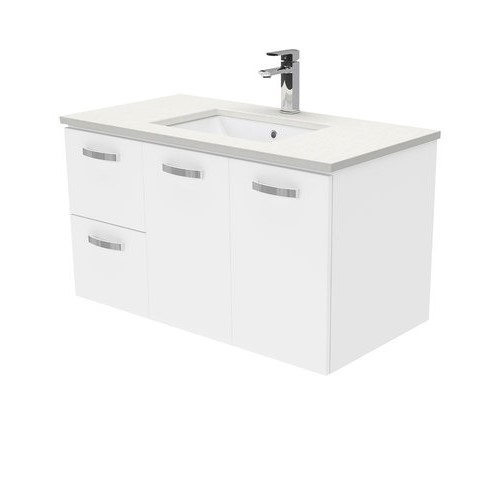 Crystal Pure Unicab 900 wall hung vanity left drawers