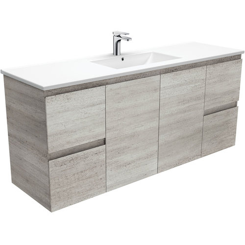 Dolce edge 1500mm industrial wall hung vanity single bowl