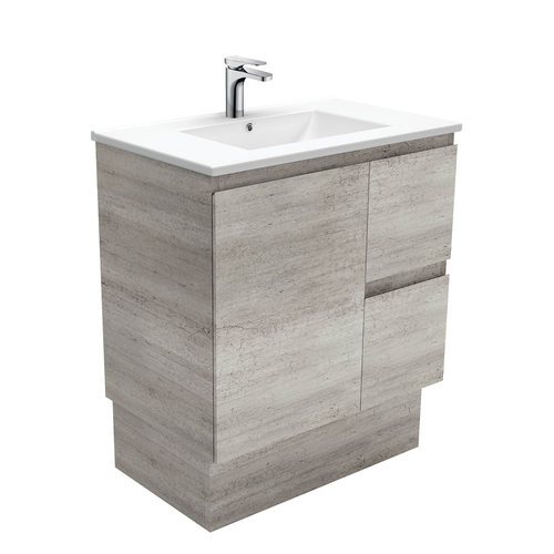 Dolce edge 750mm industrial vanity on kickboard right drawers