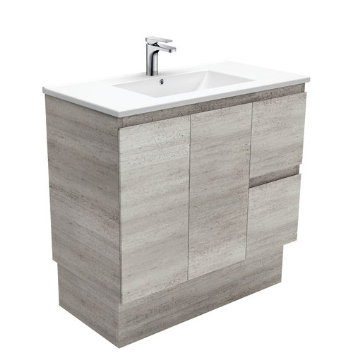 Dolce edge 900mm industrial vanity on kickboard right drawers